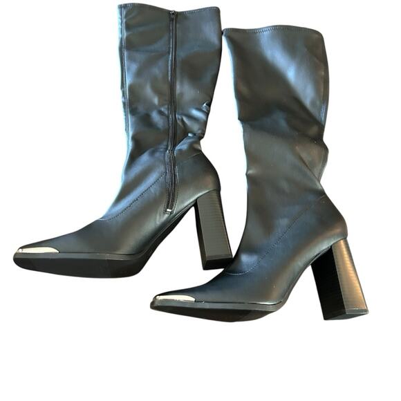 Bar III Haydin Square-Toe Dress Booties Tall Knee High Block Heel NEW Size 11 - Picture 6 of 8